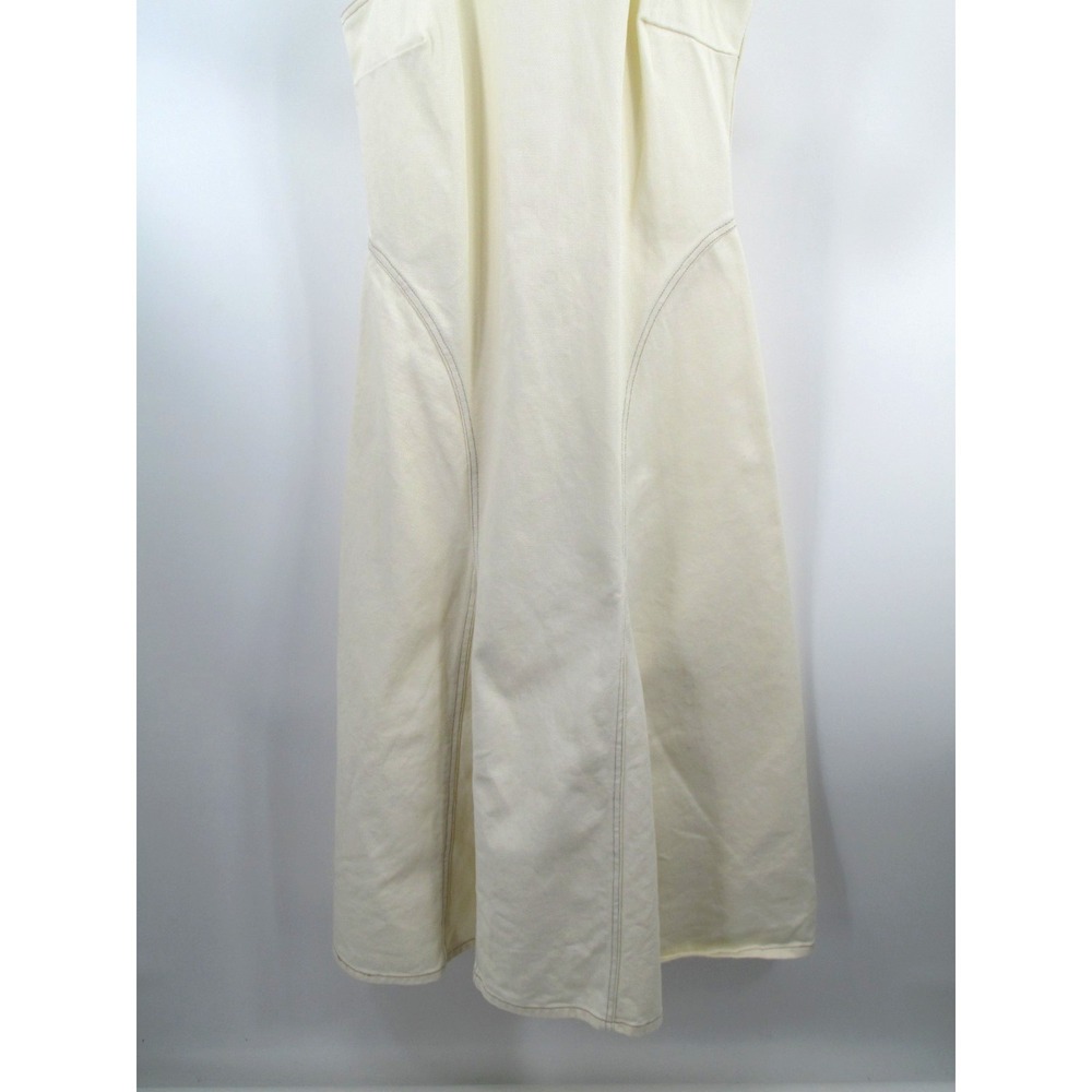 NWOT FUTURE COLLECTIVE Maxi Racerback Denim Dress Women Size 4 Ivory Sleeveless - Picture 3 of 16
